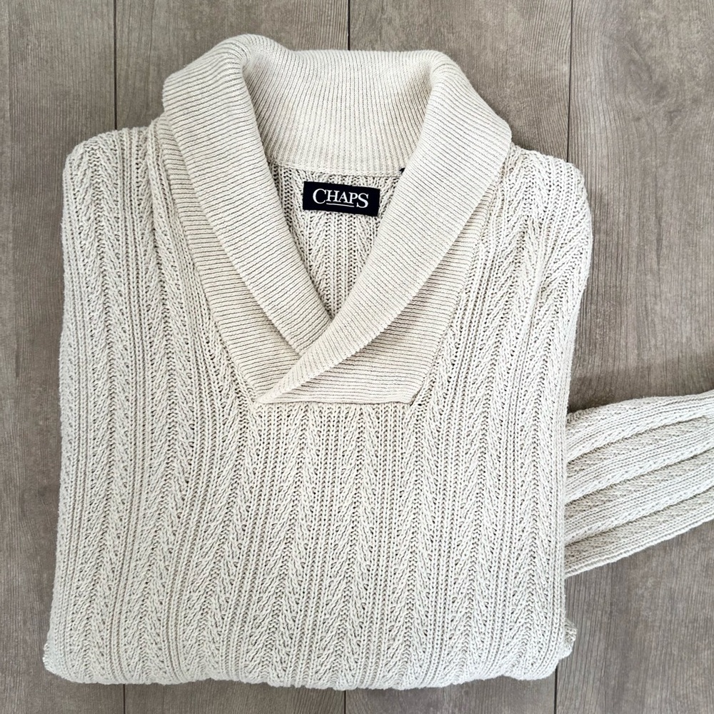 Chaps Classic Fit Sweater Shawl Collar men’s large like new condition
